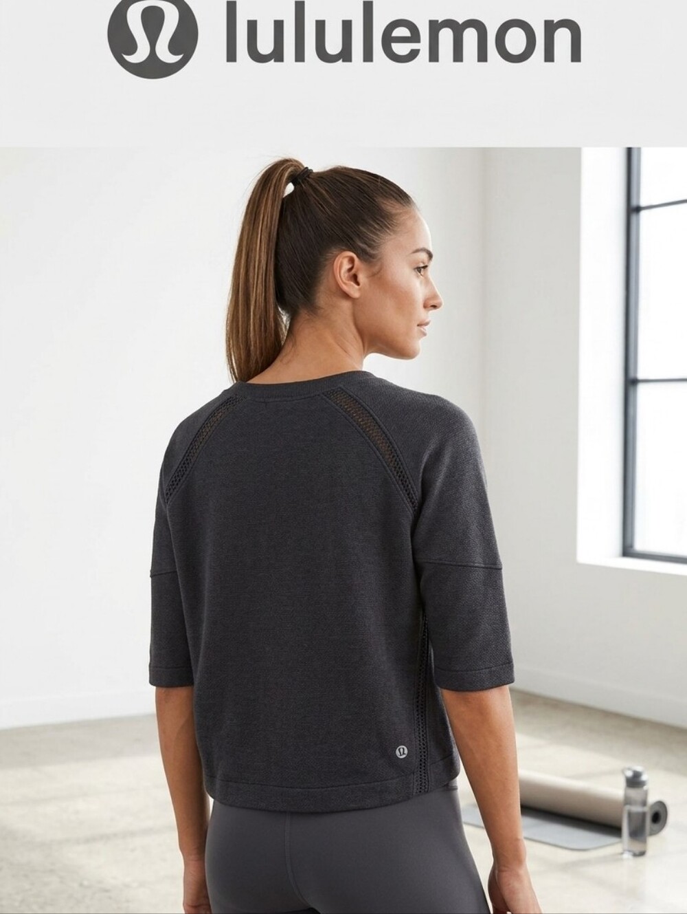 lululemon athletica Grey 🩶 Short Sleeve Sweater Size 6-10